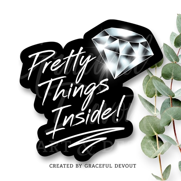 Graceful Devout Other - Pretty Things Inside! - 2" (inches)  (48ct.) Stickers